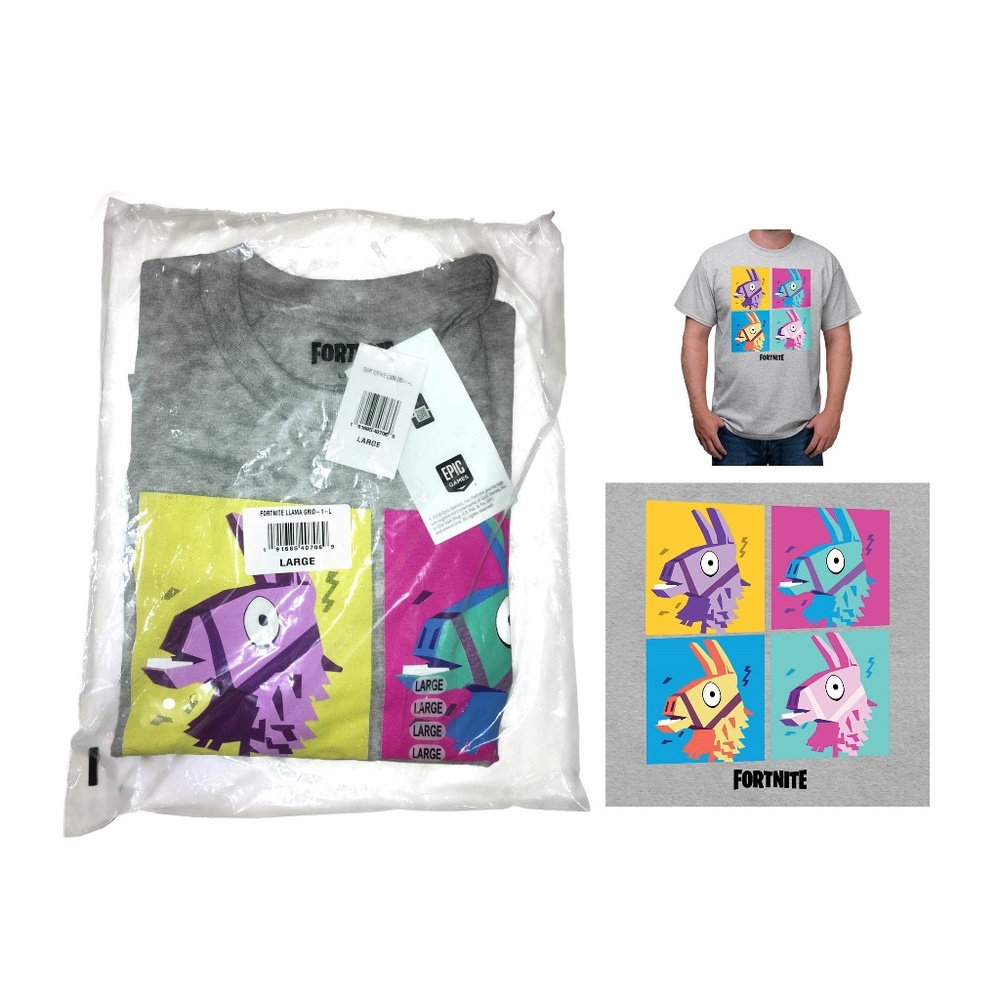 Fortnite Llama Grid T-Shirt - Large